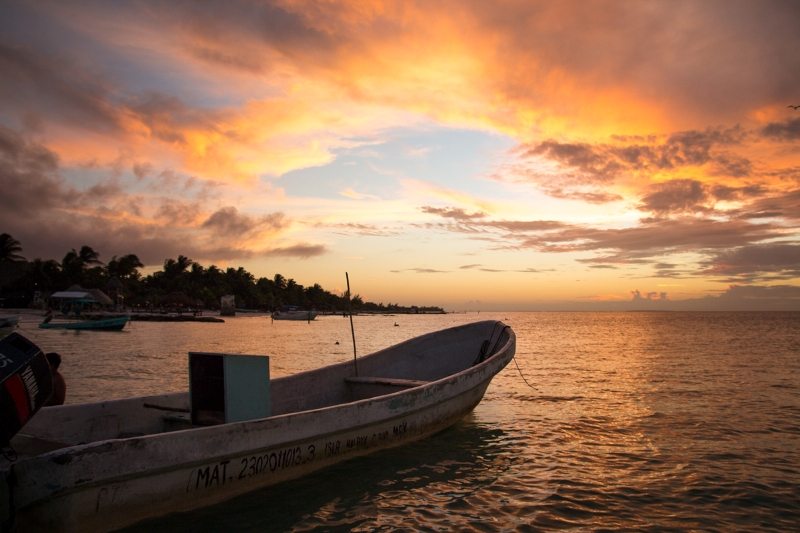 Sonnenuntergänge auf der Isla Holbox in Mexiko