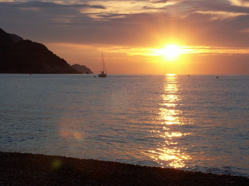 Sonnenuntergang am Plage de Porto