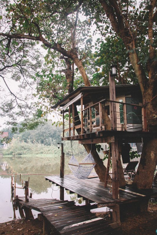 Weltreise Highlight in Thailand: Baumhaus in Ayutthaya