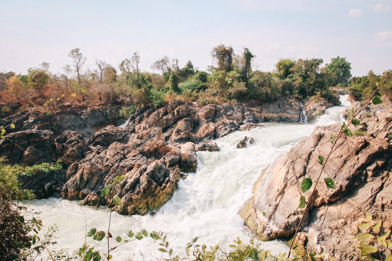 Wilde Tad Somphamit Wasserfall auf Don Khone im Süden von Laos - 4.000 Islands