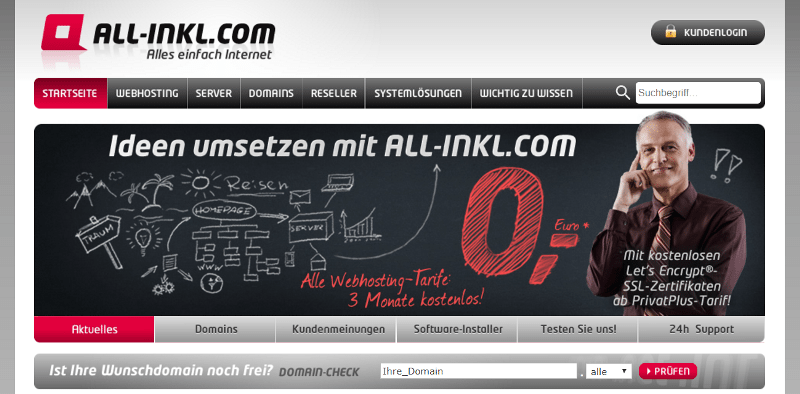 Eigenen Reiseblog erstellen - Domain sichern mit Hostinganbieter All inkl