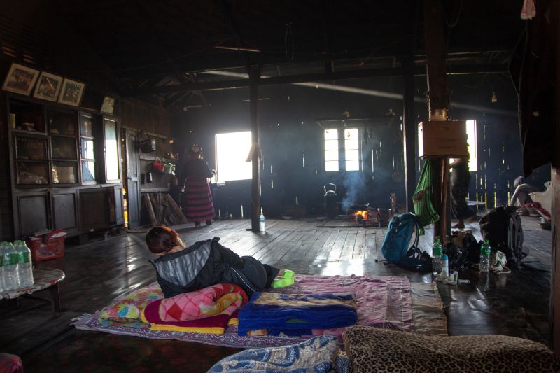 Unser Schlafplatz auf unserer Trekkingtour bei Kyaukme - Geheimtipp für eine Myanmar Backpacking Route